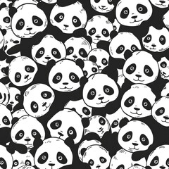 Cute panda cartoon pattern
