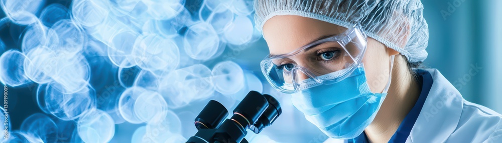 Poster advanced research in high-tech laboratory utilizing ai-driven technology for innovative discoveries