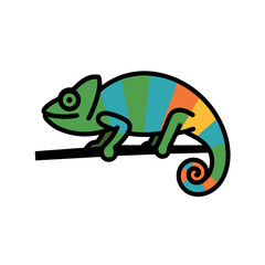 Colorful Chameleon Vector Art Bright Illustration for Creative Design Use