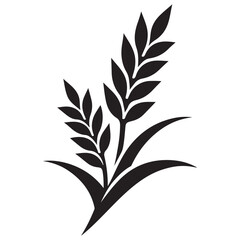 Silhouette of Grain Stalks an Illustration of Agriculture and Harvest