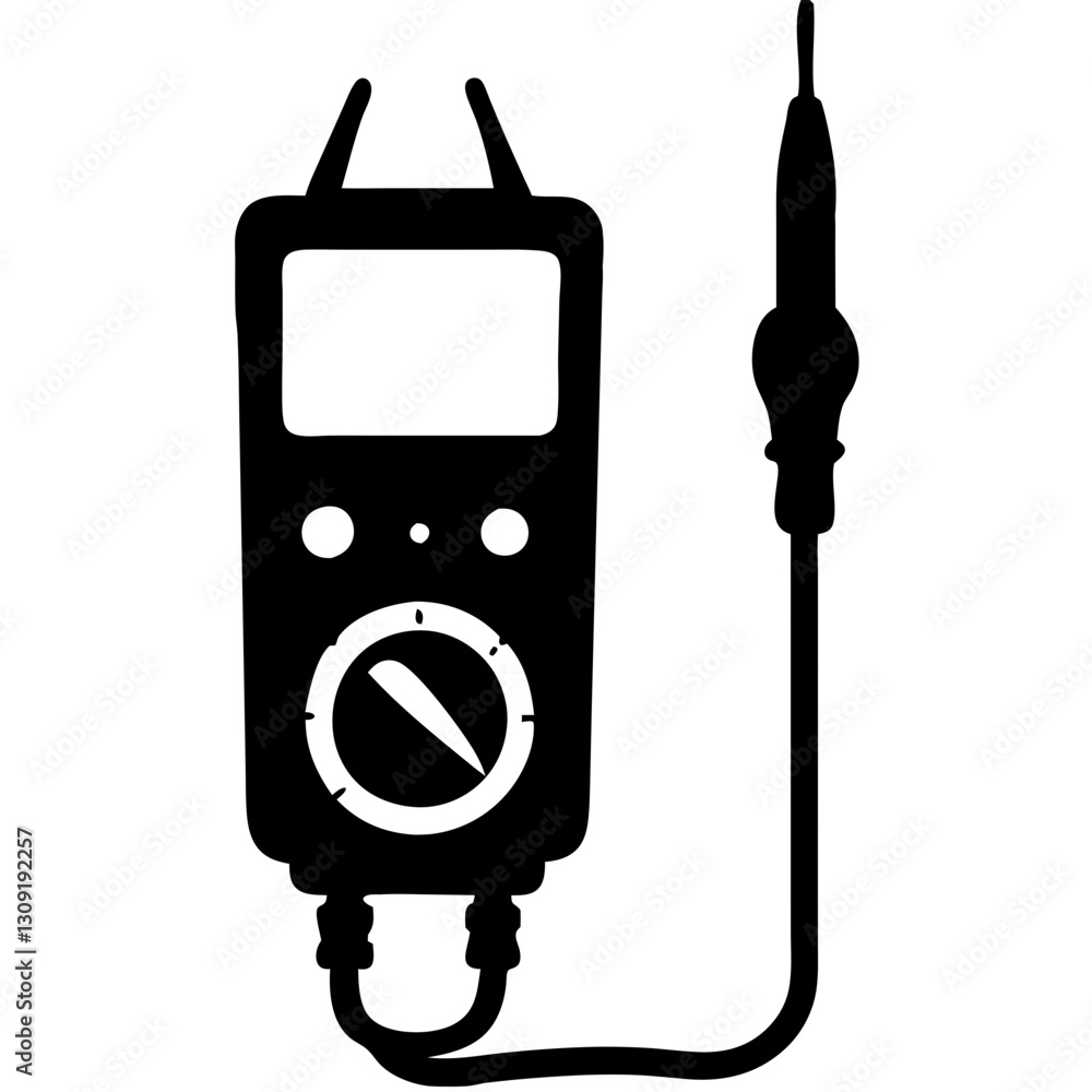 Poster multimeter vector illustration for electrical testing and engineering design