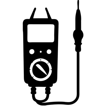 black multimeter with probe clip art preview