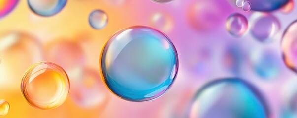 Vibrant gradient background with glossy spheres for modern design.