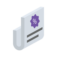 Get a glimpse of invoice discount icon in 3d style