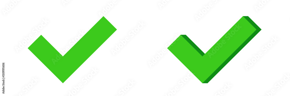 Poster two vibrant green check marks displayed side by side, symbolizing approval and correctness.