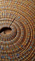 Parallel scratches, layered paint chips, knotty pine, history, education, aged