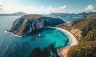 Fototapeta premium Aerial View of a Breathtaking Coastal Landscape