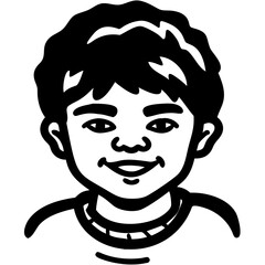 Obraz premium Smiling Child Face Illustration for Art Projects and Coloring Books