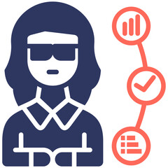 Service Quality glyph color icon