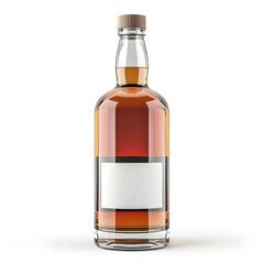 An unopened glass bottle on white background