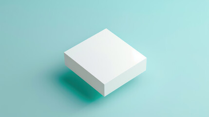 white box on blue background mockup