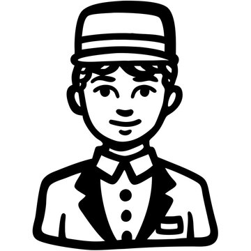 recommend clip art: Hotel Bellhop Vector Illustration for Hospitality and Service Design