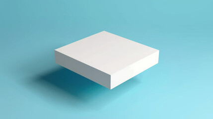 white box on blue background mockup