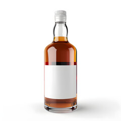 An unopened glass bottle on white background