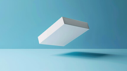 white box on blue background mockup