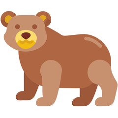 Obraz premium Cute Brown Bear Vector Illustration for Children's Books and Educational Materials