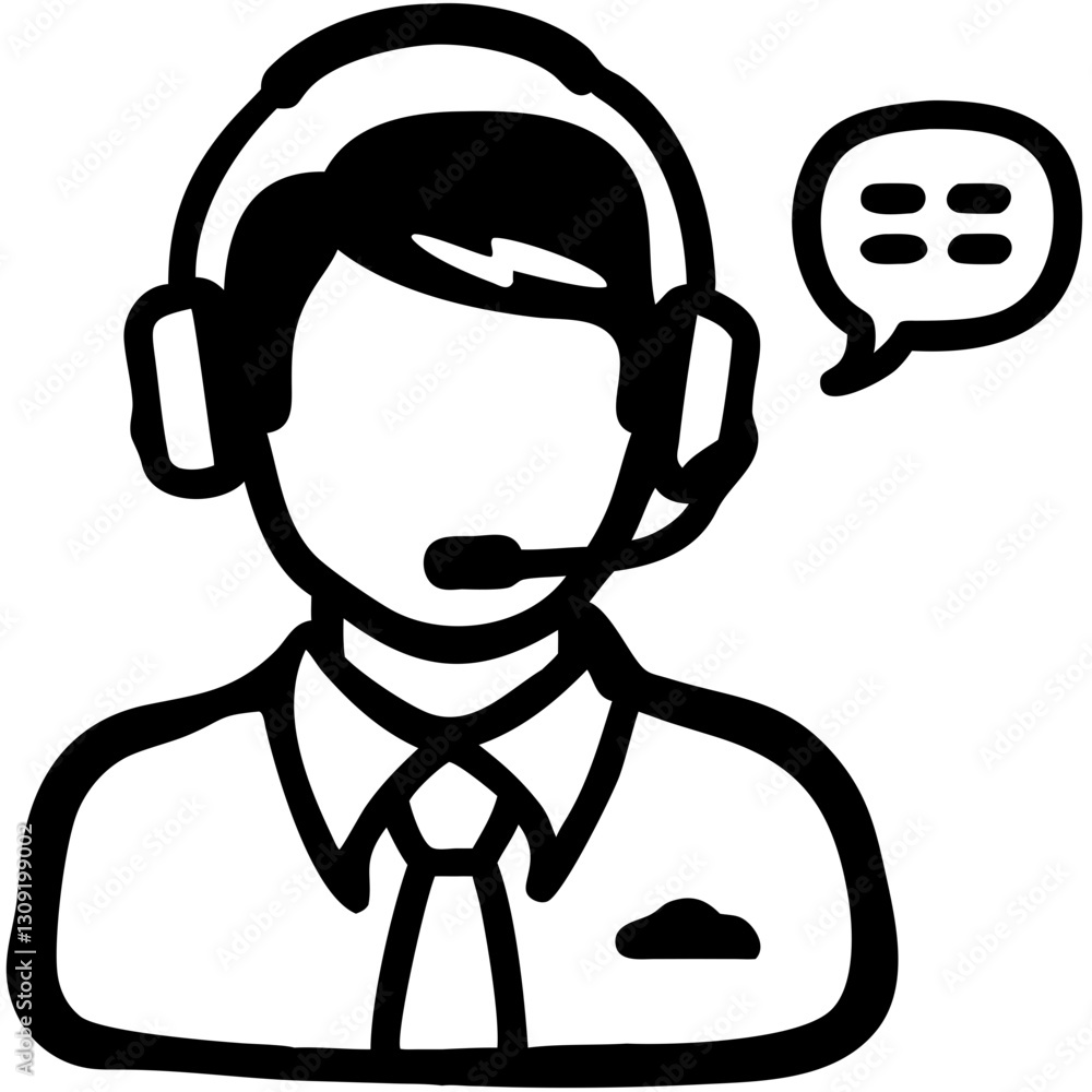 Poster customer support representative vector for communication and service use