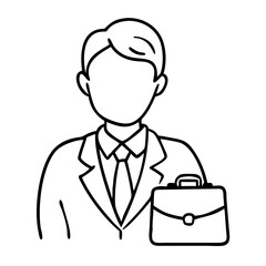 Obraz premium Business Professional Male Suit Briefcase Vector Illustration