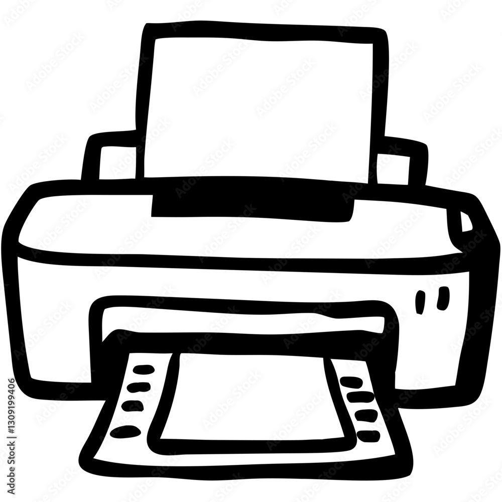 Poster vector illustration of office printer for design projects and digital applications