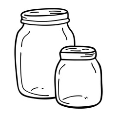 Hand Drawn Mason Jars Outline Vector for Crafts and Design Projects