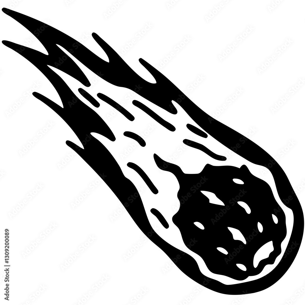Poster meteor comet vector illustration for design and educational use