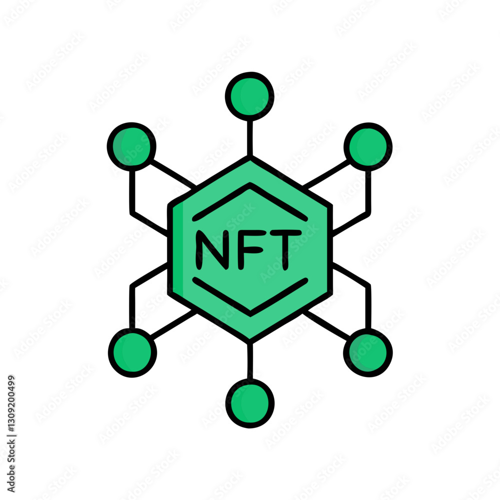 Poster nft blockchain vector cryptocurrency innovation graphic design