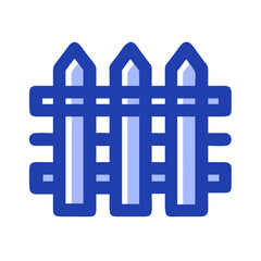 Fototapeta premium Blue Picket Fence Vector Illustration for Design Projects and Graphics