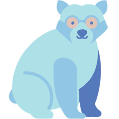 Obraz premium Blue Cartoon Panda Vector Illustration for Design and Decoration