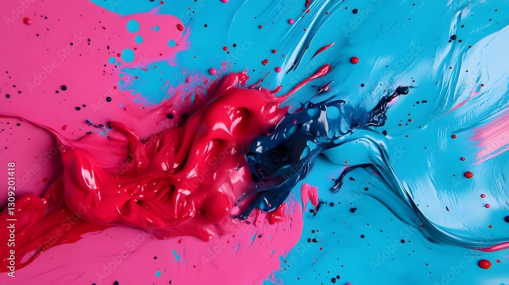 Poster abstract blue, mint, and pink background infused with soft gradients, creating a calming and modern 