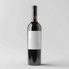An unopened wine bottle on white background
