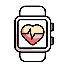Smartwatch Heartbeat Monitor Vector for Health and Fitness Applications