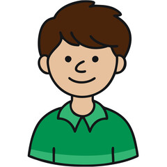 Obraz premium Smiling Boy Cartoon Character Vector Illustration for Kids Content