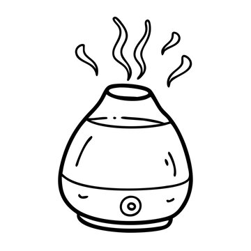 recommend clip art: Vector Illustration Aromatherapy Humidifier with Steam for Wellness and Relaxation Designs