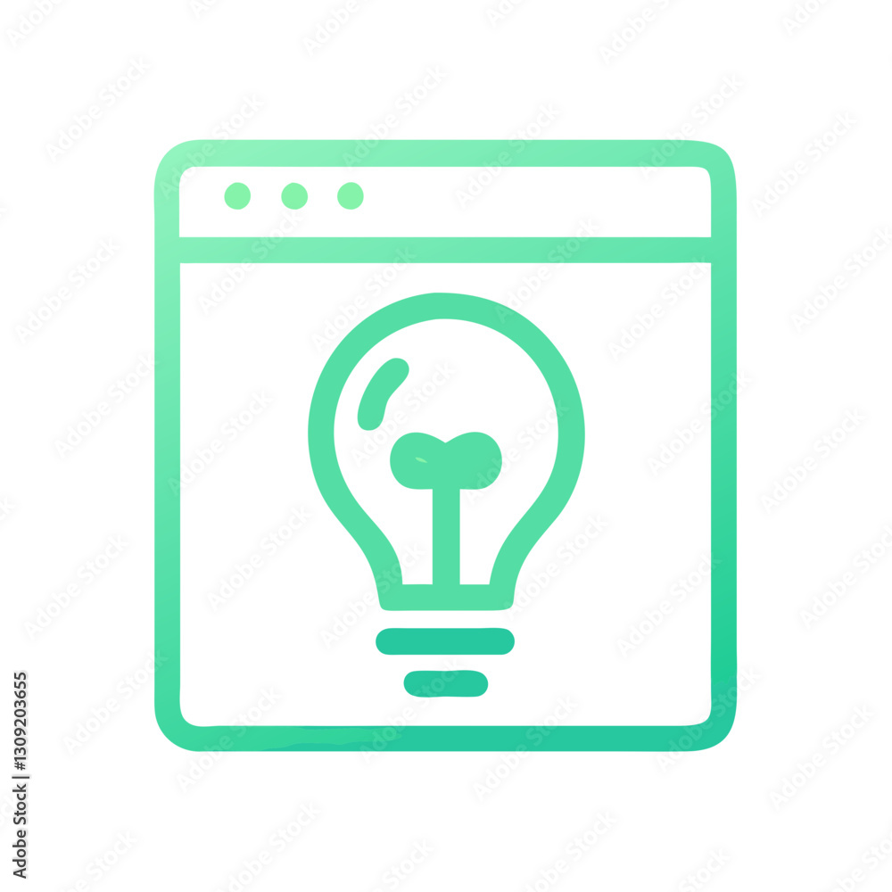 Poster lightbulb in web browser creative concept vector art