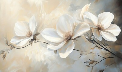 Delicate White Flowers in Soft Sunlight