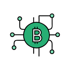 Cryptocurrency Blockchain Technology Vector Illustration for Digital Economy