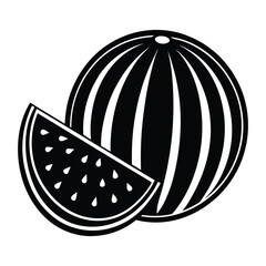 Cute watermelon black vector  cartoon illustration