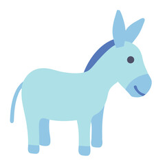 Cute Blue Donkey Vector Illustration for Children's Design Projects