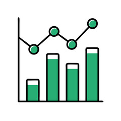 Vector Graphic Bar and Line Chart for Business Analytics and Data Visualization