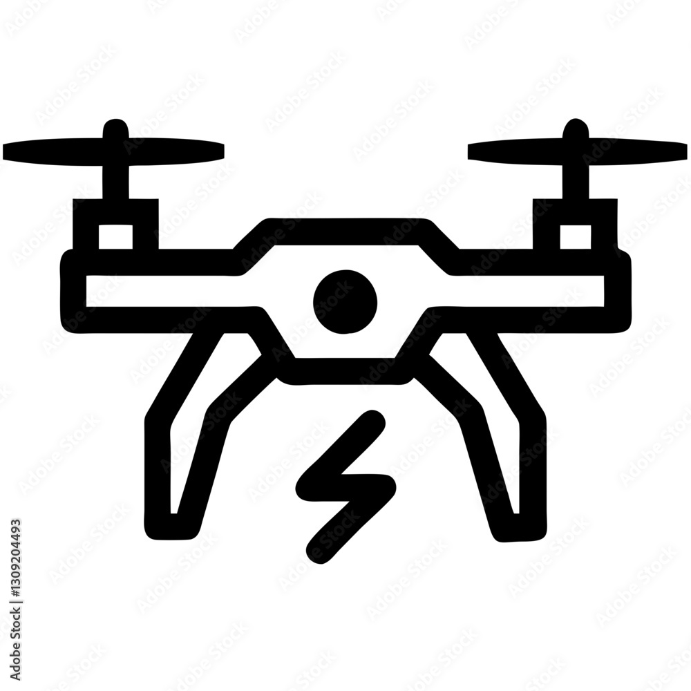 Poster drone with power symbol vector for technology and energy concepts