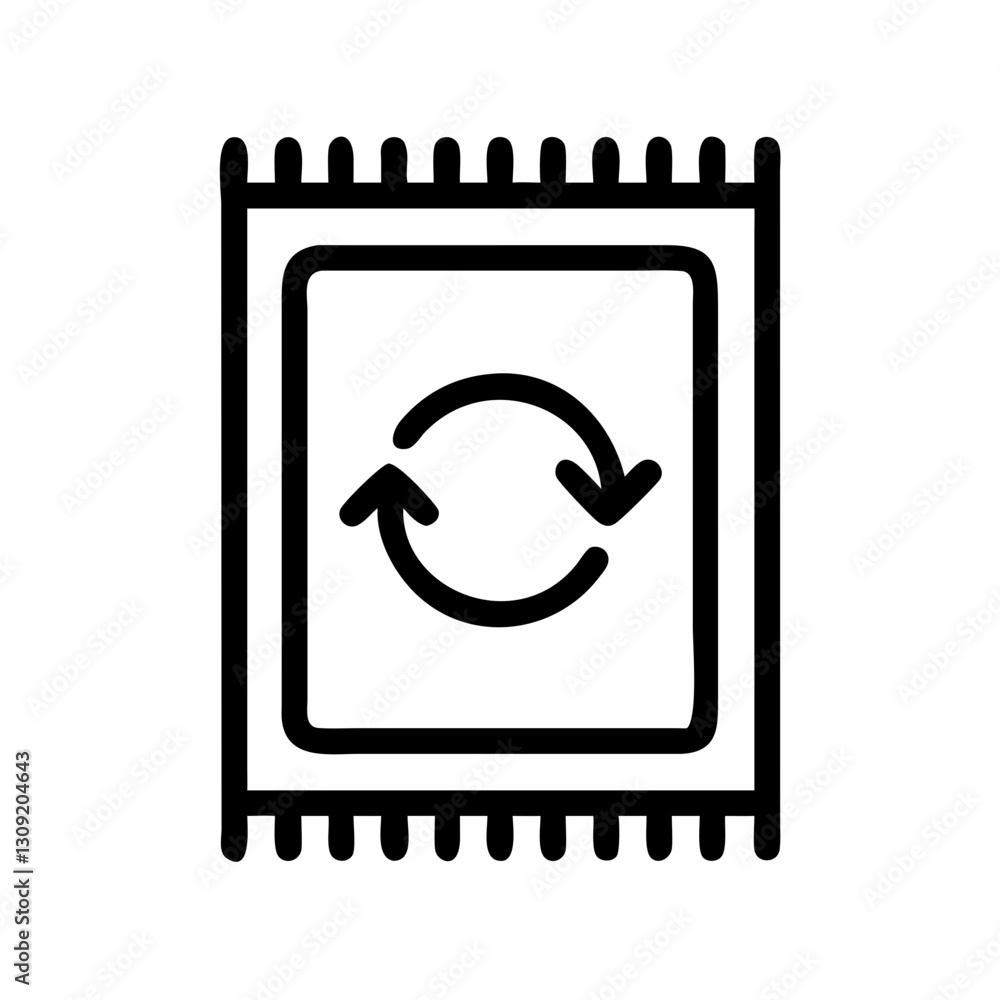 Aufkleber refresh symbol on sketchpad ideal for recycling concepts and creative projects