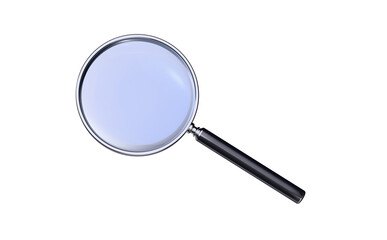 3d render magnifying with alpha background