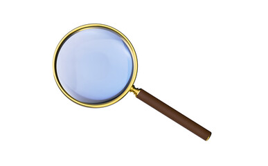 3d render magnifying with alpha background