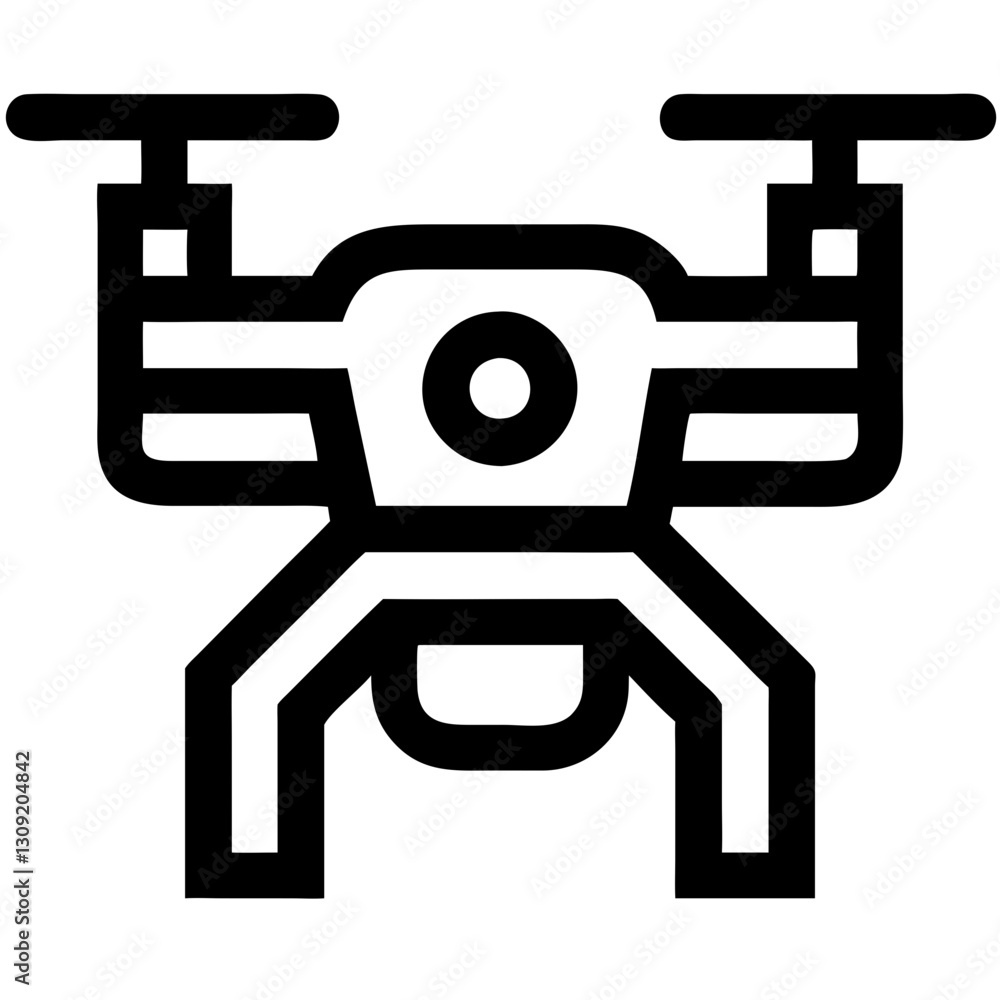 Poster drone outline vector for technology and design projects