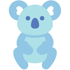 Cute Blue Koala Illustration for Children's Decor and Educational Materials