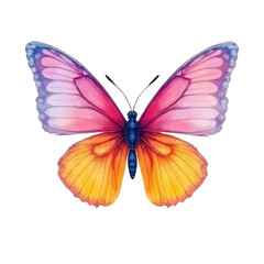 Obraz premium Watercolor butterfly artwork vibrant colors gallery display artistic environment close-up view nature concept