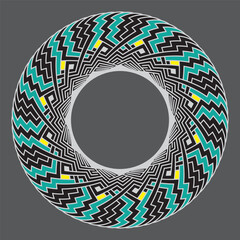 Vector mandala pattern with black grey and yellow color