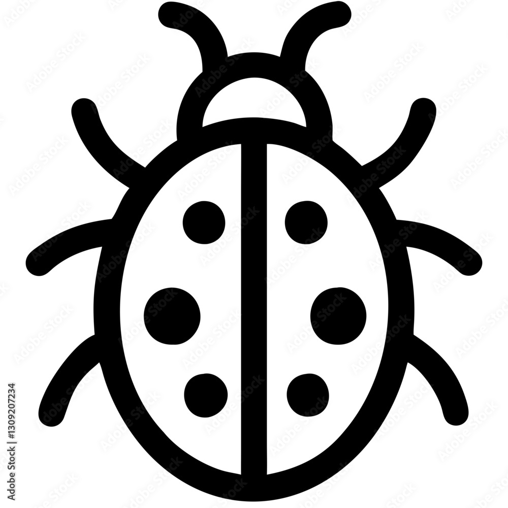 Poster ladybug vector insect outline for design and decoration projects
