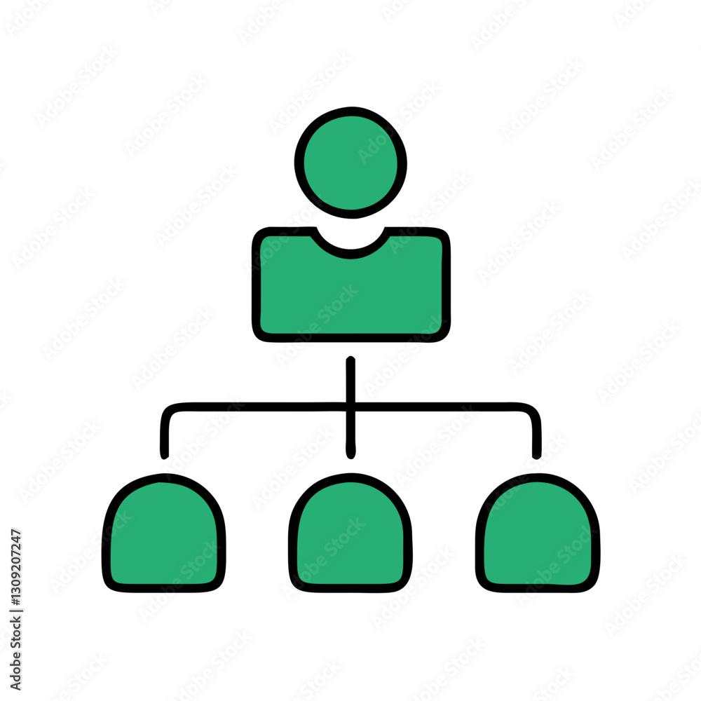 Poster business hierarchy organizational chart vector for management and team structure