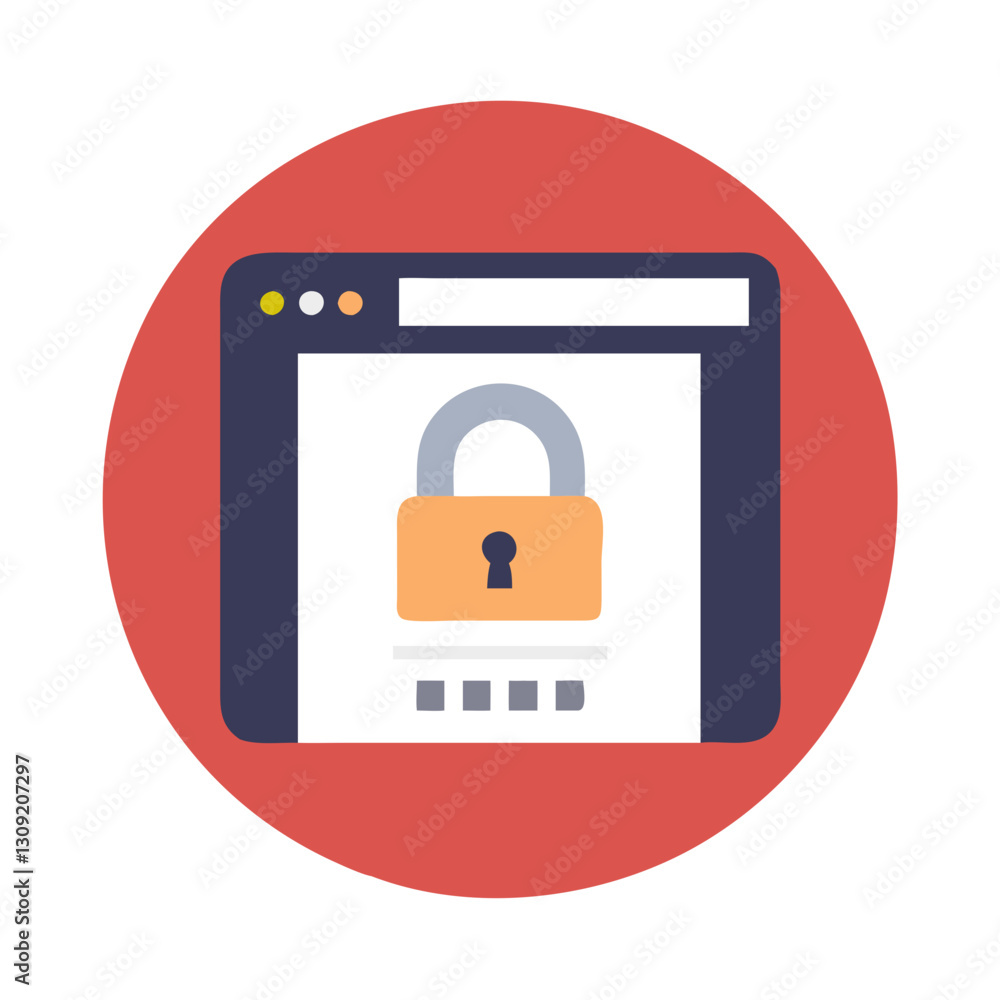 Aufkleber web security with lock symbol representing online safety and data protection